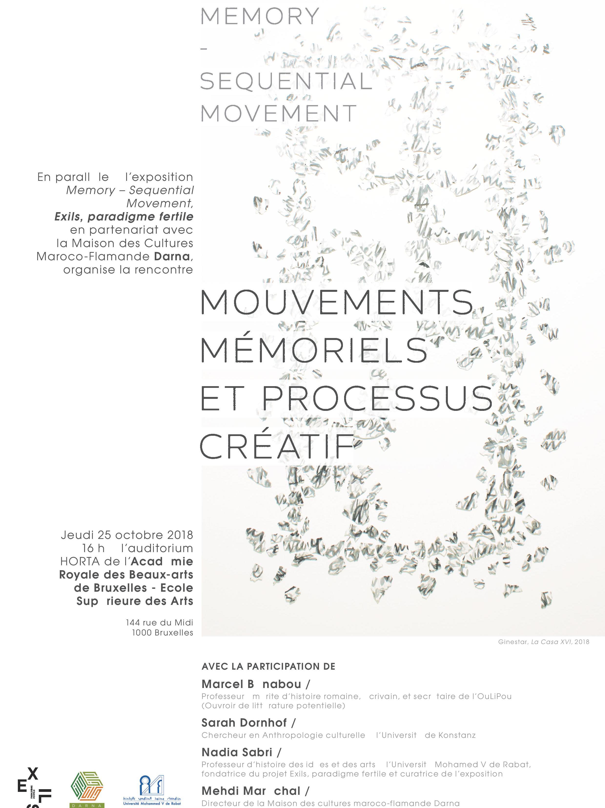 conferentie Mouvements mémoriels et processus creatif